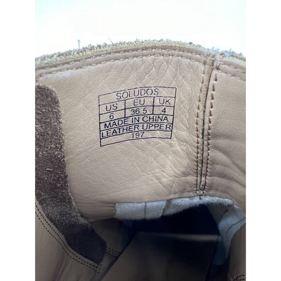 Soludos Suede Block Heel Brown Booties Round Toe Women’s 6 - Picture 10 of 14